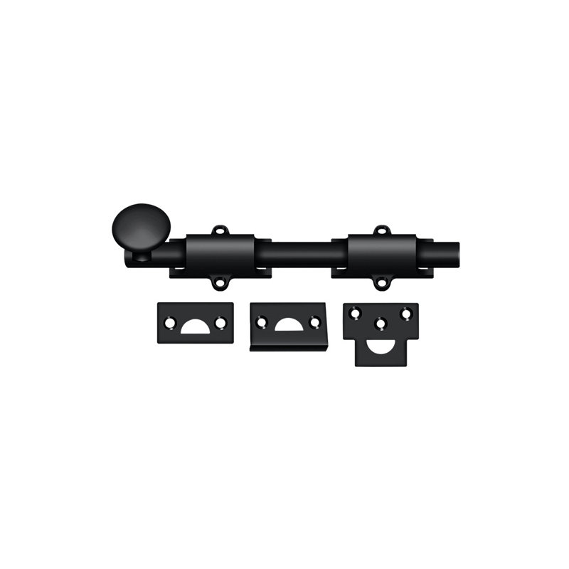 Brass Latch/Catch/Bolt, Black, 1.25" H x 6" W x 1" D