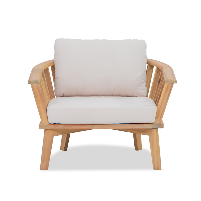 Chaise longue d'extérieur en bois massif Dacey