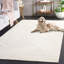 Tapis ivoire en coton / laine touffeté à la main de couleur unie Blakelynn-1842164000