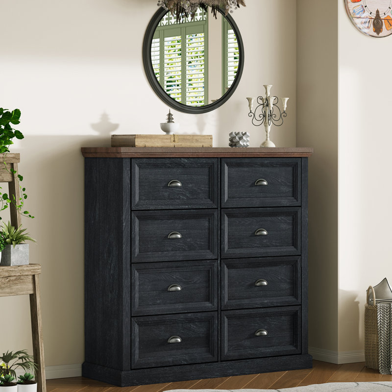  Commode de ferme à 8 tiroirs Arwen, bleu foncé, Bleu très foncé