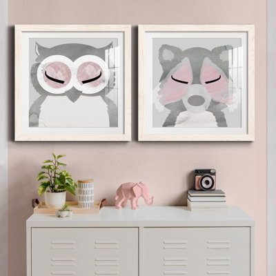 Hibou - ensemble de 2 peintures