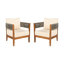 Chaises longues d'extérieur en bois d'acacia Cniyah avec corde et coussins tissés