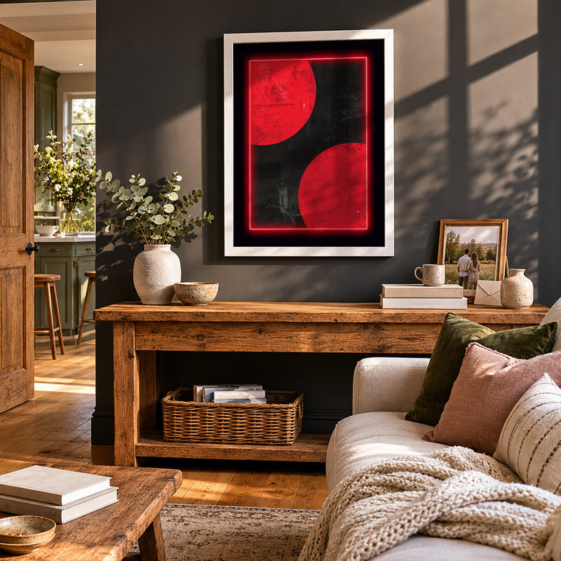 Crimson Void Minimalist - Print, A4 - 29.7 x 21.0 cm, White