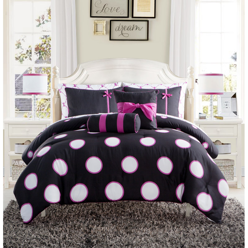 Sophie Polka Dot Bed-in-a-Bag Comforter Set