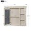 Armoire de rangement murale 35 po x 28 po avec porte miroir, armoire de salle de bain moderne avec miroir, armoire à pharmacie avec 6 tablettes ouvertes