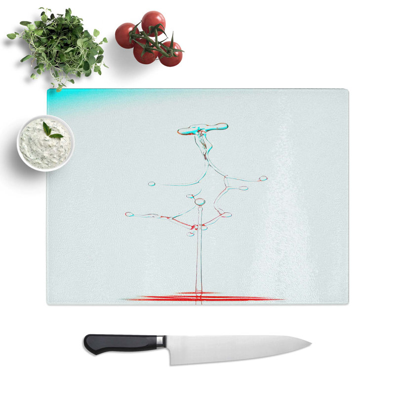 Glass Making A Splash in Abstract Chopping Board, 39 cm W x 28.5 cm L