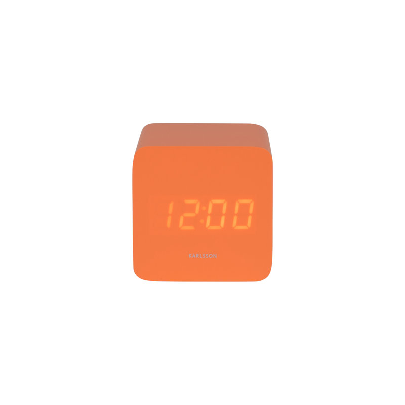 Medium Density Fiberboard (MDF) Electric Alarm Tabletop Clock, Orange