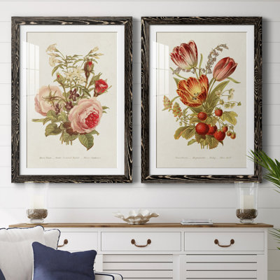 Antique Floral Bouquet III - Ensemble de 2 reproductions de cadres photo