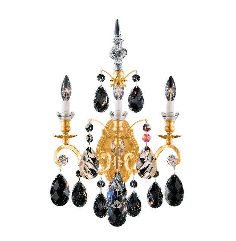 Renaissance 3 - Light Candle Wall Light, Heritage Clear, French Gold