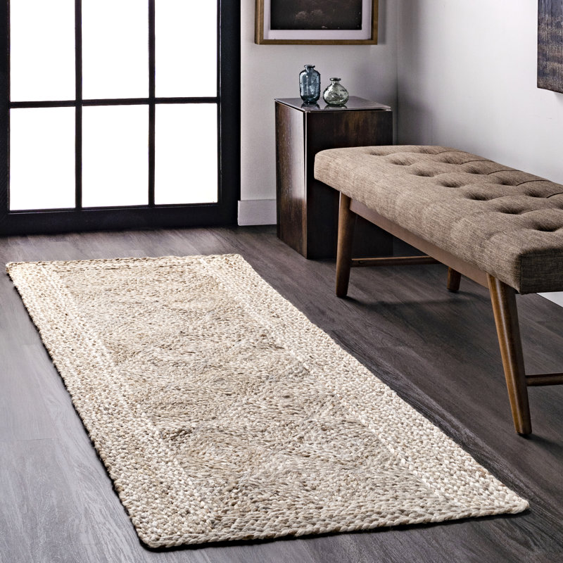 Tapis en jute Hassell Celestine Trellis, Tapis de couloir 2 pi 6 po x 6 pi