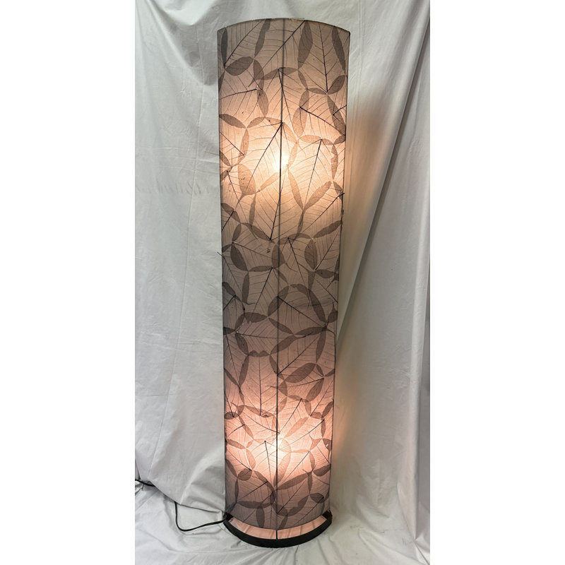 Handmade 39" Oval Leaves Column Floor Lamp