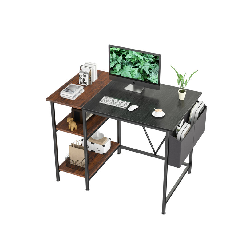 Bureau Baret, H 29,5 po x l 39,3 po x P 23,6 po, Noir/brun