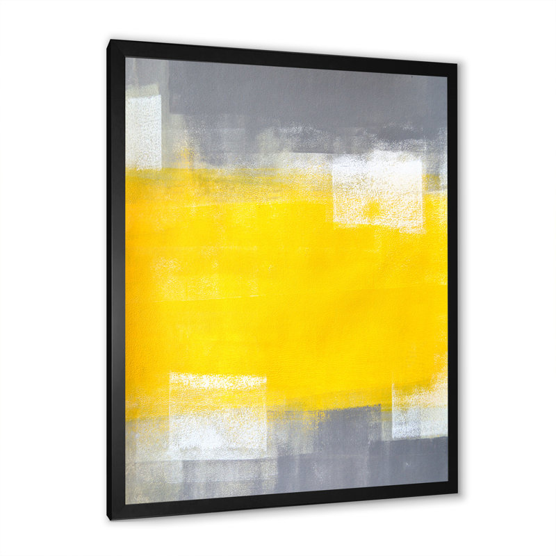 Art moderne gris et bleu II 2FDP47776, Toile encadrée noire, H 32 po x l 16 po x P 1 po