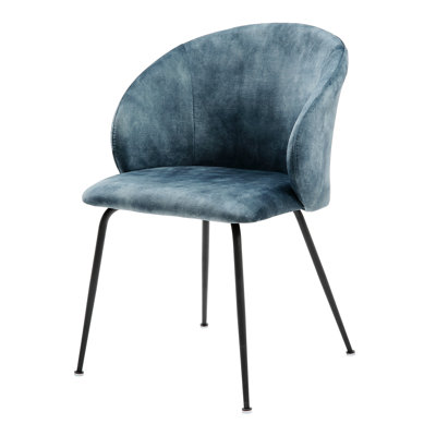 Ensemble de 2 chaises en velours moutarde avec pieds en métal noir, capacité de 250 lb, salle à manger moderne