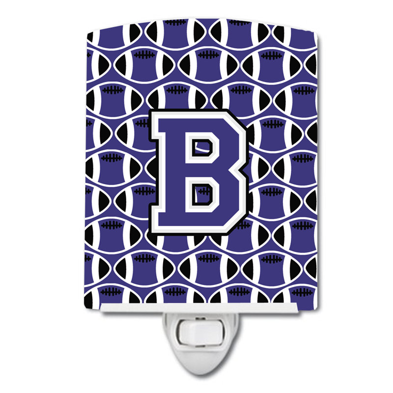 Veilleuse football en céramique, Blanc mauve, B