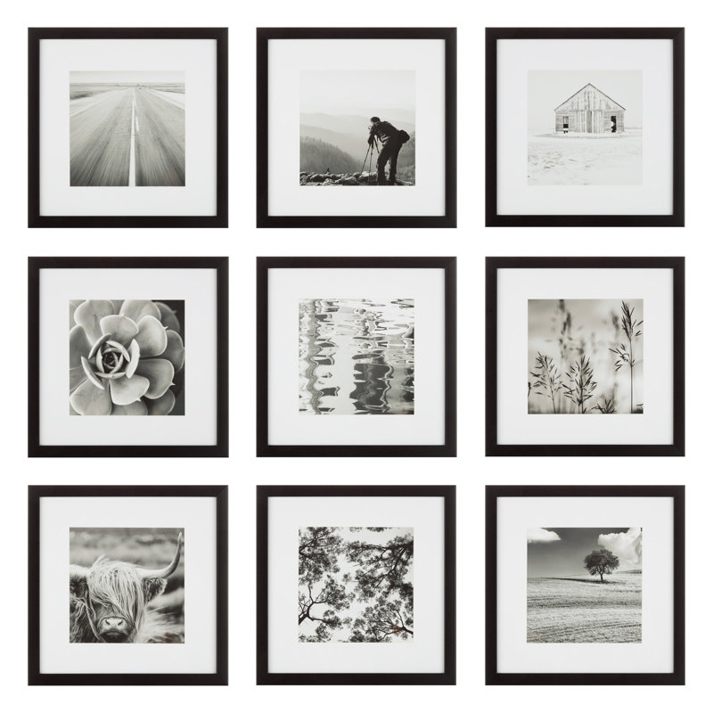 Sylbia 12" x 12" Wall Mount Matted Picture Frame - (Set of 9)