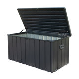 Domi Louvred Deck Box 100 Gallons Water Resistant Lockable with Wheels