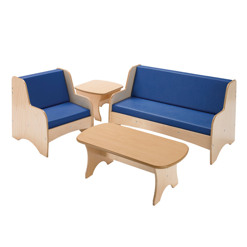 Kids Solid Wood Rectangular Interactive Table, 10.5'' H X 29'' L X 14.75'' D