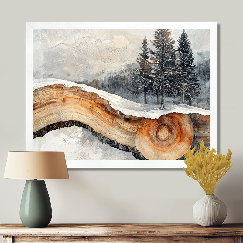 Gladon, chemin de randonnée dans un paysage d'hiver - Paysage d'hiver, H 34 po x l 44 po, Blanc