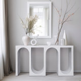 Canning 55" Wood Console Table with Cement Texture