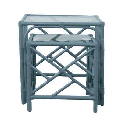 Chippendale Glass Top Nesting Tables