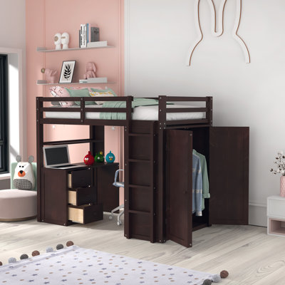 Gaedtke Kids Twin Loft Bed with Drawers