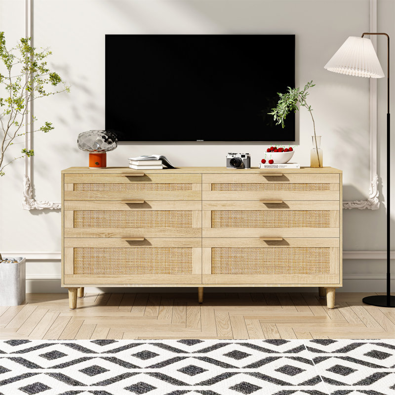 Commode 59 "en rotin avec tiroirs