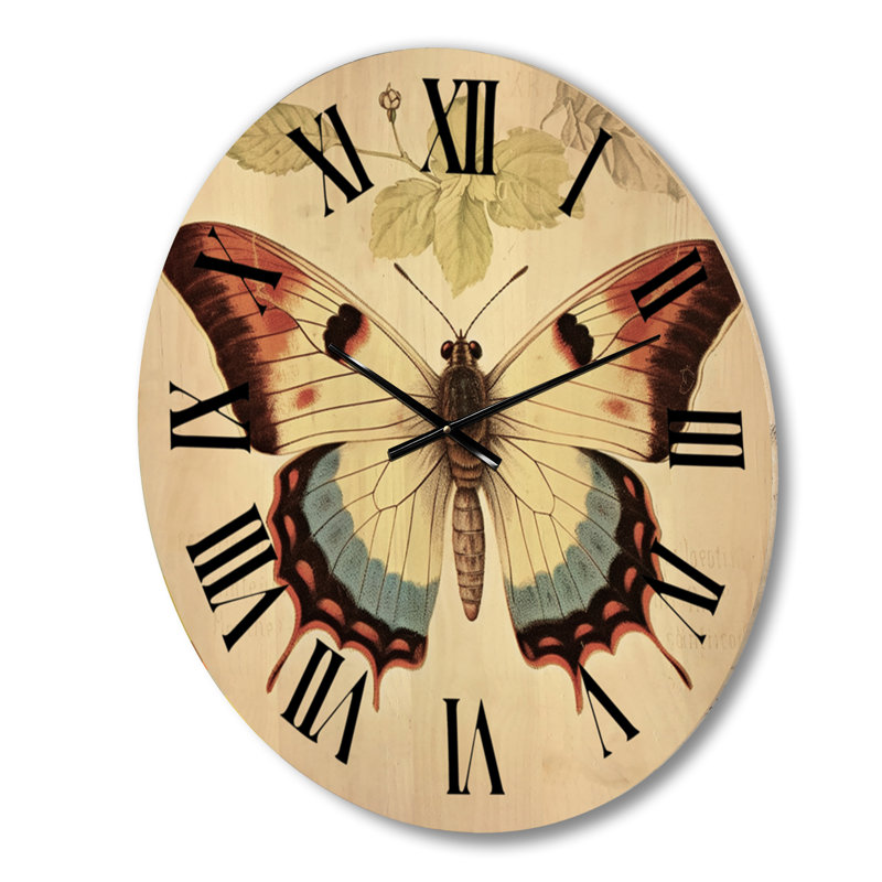 Horloge murale en bois massif Stefon, Grand