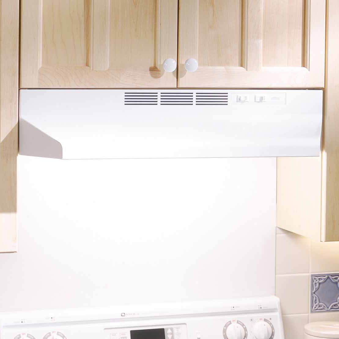 Broan NuTone 41000 Series 30 Inches 190 Cubic Feet Per Minute Ductless Under Range Hood