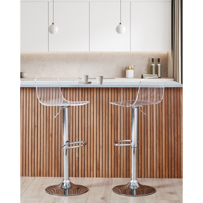 Swivel Stool Swivel Set of 2 Transparent Darnez