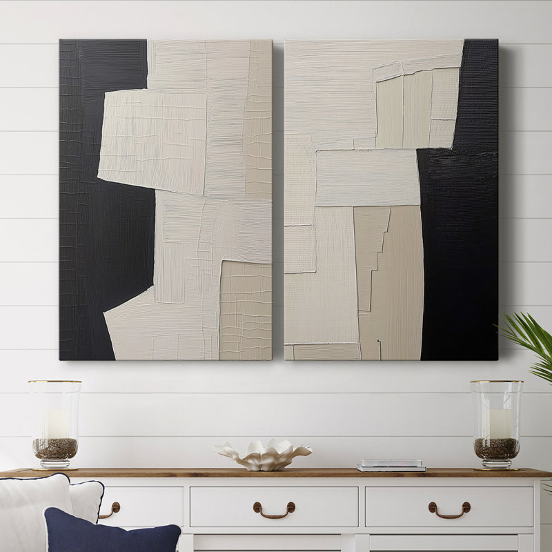 ABSTRACT Series DCLxxviii - Toile tendue avec châssis de qualité supérieure - Prêt à être accroché, H 18 po x l 24 po