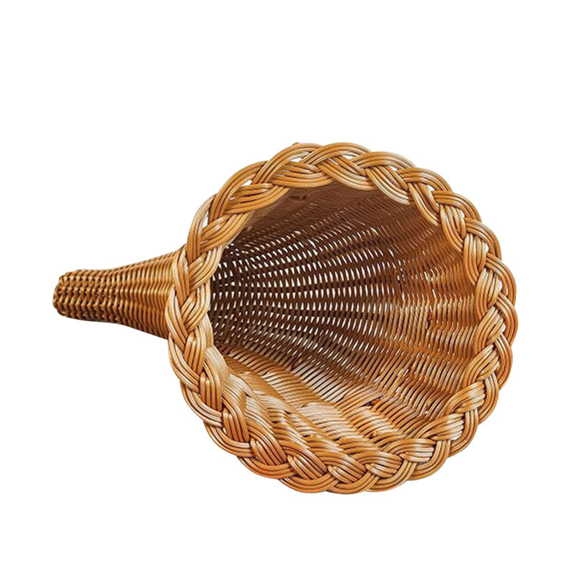 Panier de rotin décoratif en corne tissé à la main