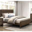 Grand lit à panneau noyer foncé de conception contemporaine - meubles de chambre à coucher en bois d'hévéa massif 1Pc avec tête de lit pratique et rails. La fondation requiert un fond de teint classique / boîte-958268320