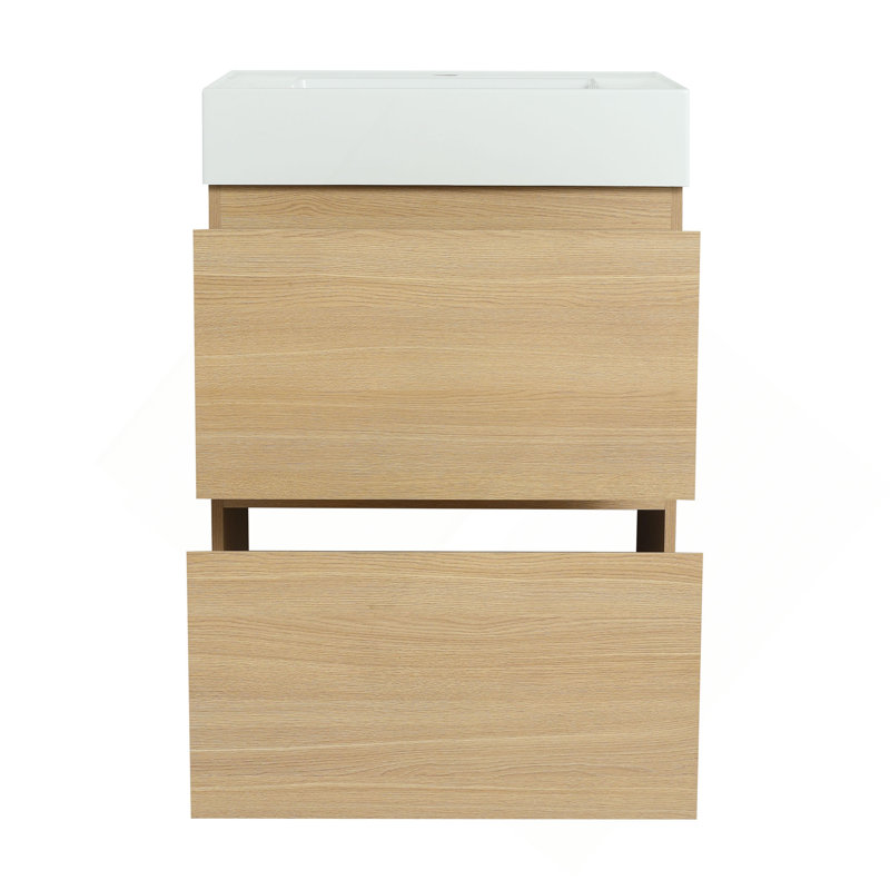 Meuble-lavabo élégant avec lavabo simple et rangement spacieux, un mélange parfait de fonctionnalité et de design., Chêne