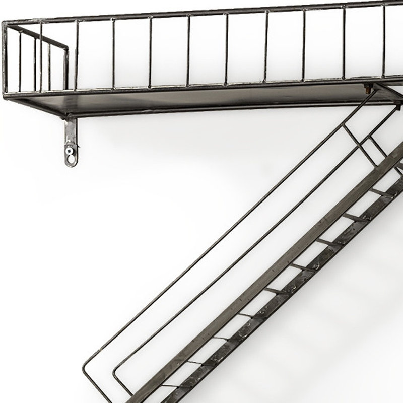 Tablette décorative murale 21 po gris métallique