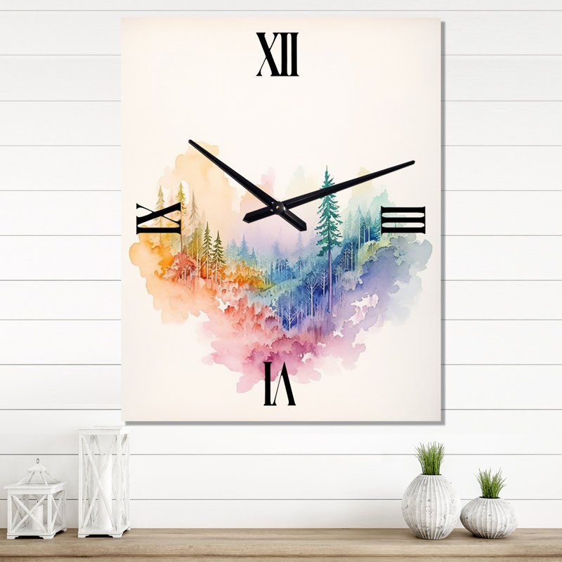 Drystan - Horloge murale arc-en-ciel surdimensionnée, Moyen