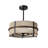 20" Rustic Farmhouse Ceiling Fan with Light and Remote, 6-speed Bladeless Fandelier Reversible Rattan Ceiling Fan for Bedroom