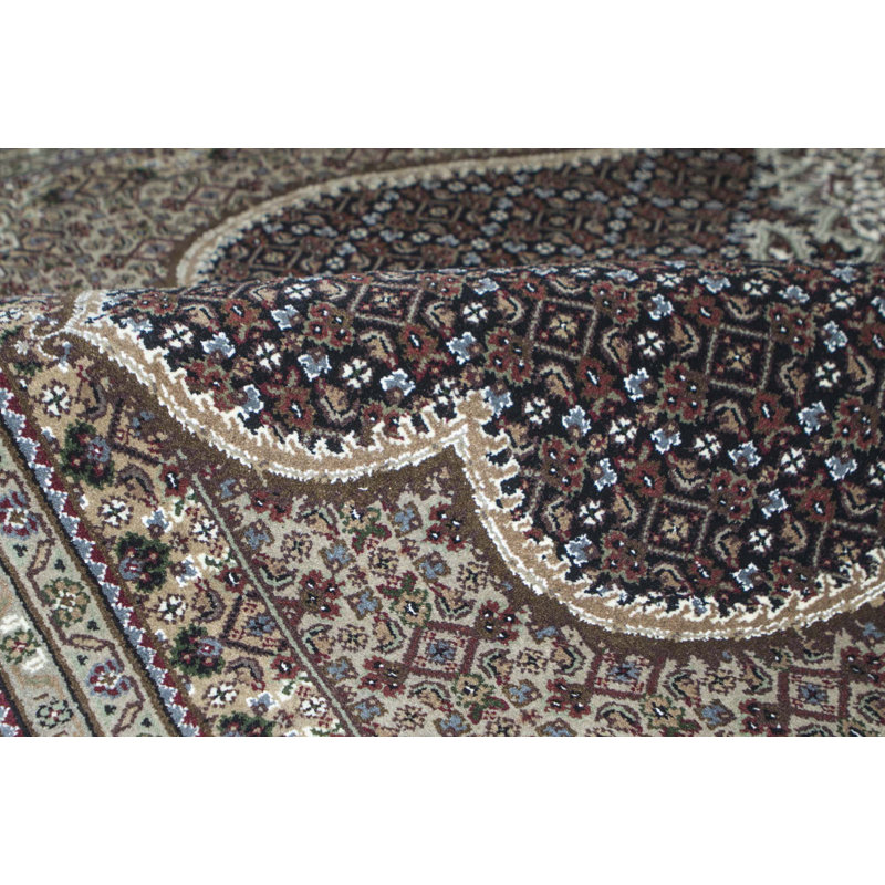Hand-Knotted High-Quality Black and Red Area Rug