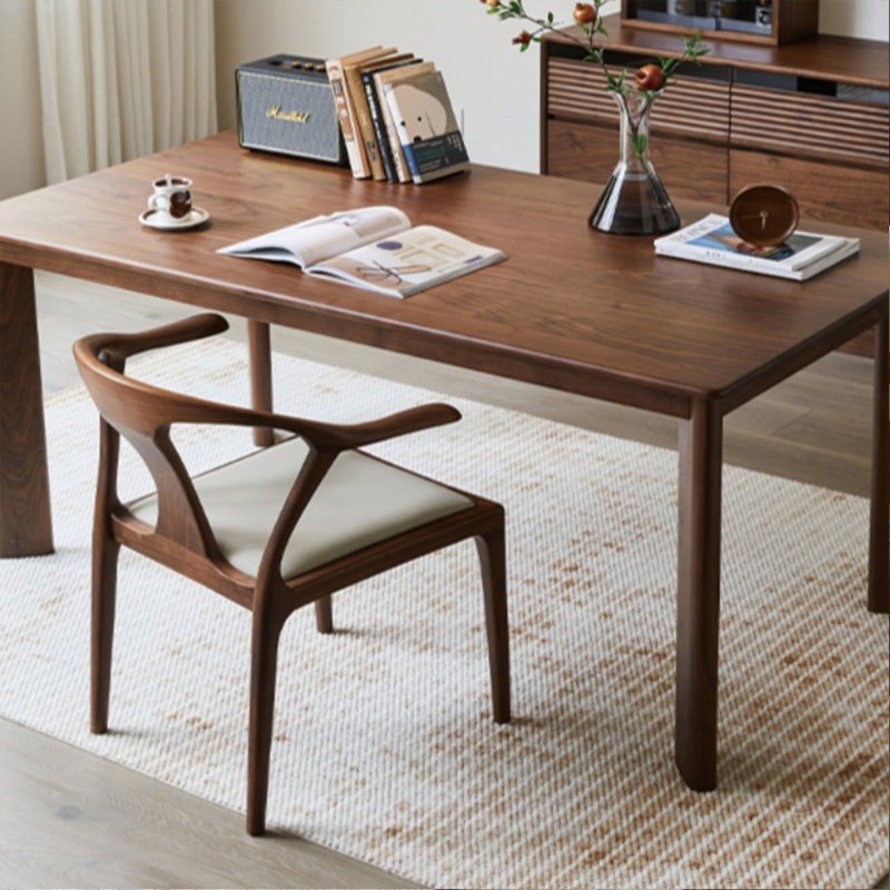 Table de salle à manger en bois massif, H 29,52 po x L 86,61 po x l 35,43 po