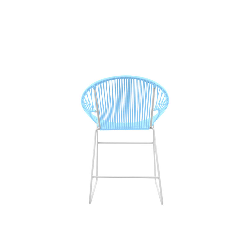 Chaise de patio Puerto, Bleu / Blanc