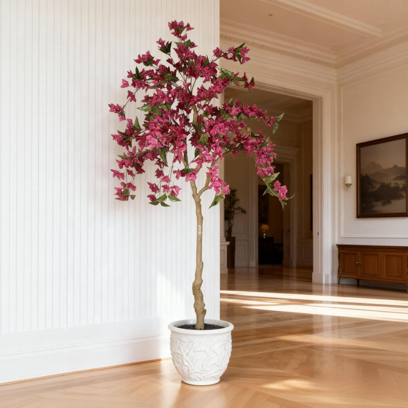 Bougainvillée artificiel 72 po en pot