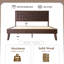 Lit plateforme en bois massif Diamonr Mid-Century avec tête de lit Diamond-480325772-480325774