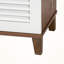 Armoire à chaussures 3 portes Coolidge au fini bicolore blanc et noyer, H 44,75 po x l 28,5 po x P 12,25 po-1322826578
