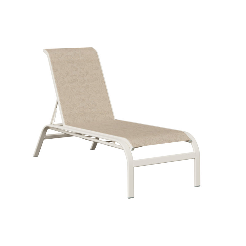 Chaise longue sans accoudoirs Berlin Gardens Murphy, Beige jaunâtre, Blanc mat