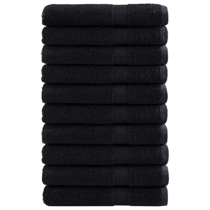 Nerte 100% Cotton Hand Towel, Black, 200cm L x 100cm W