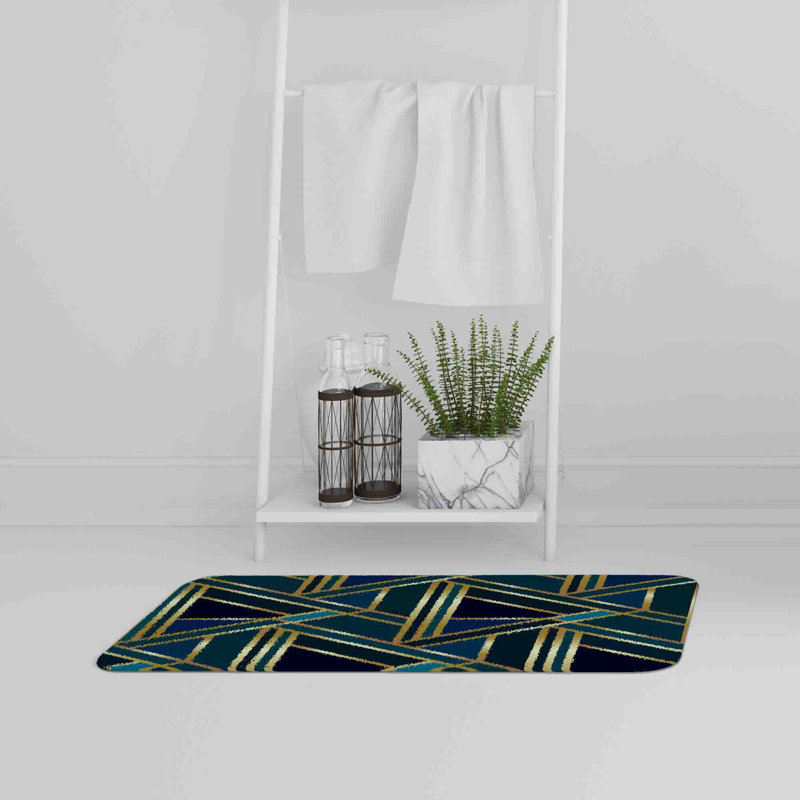 Akgül Memory Foam Non-Slip Bath Rug, Geometric 1