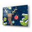 «Bright Christmas Deer Blue» par Anne Tavoletti, art mural en verre acrylique-294174319