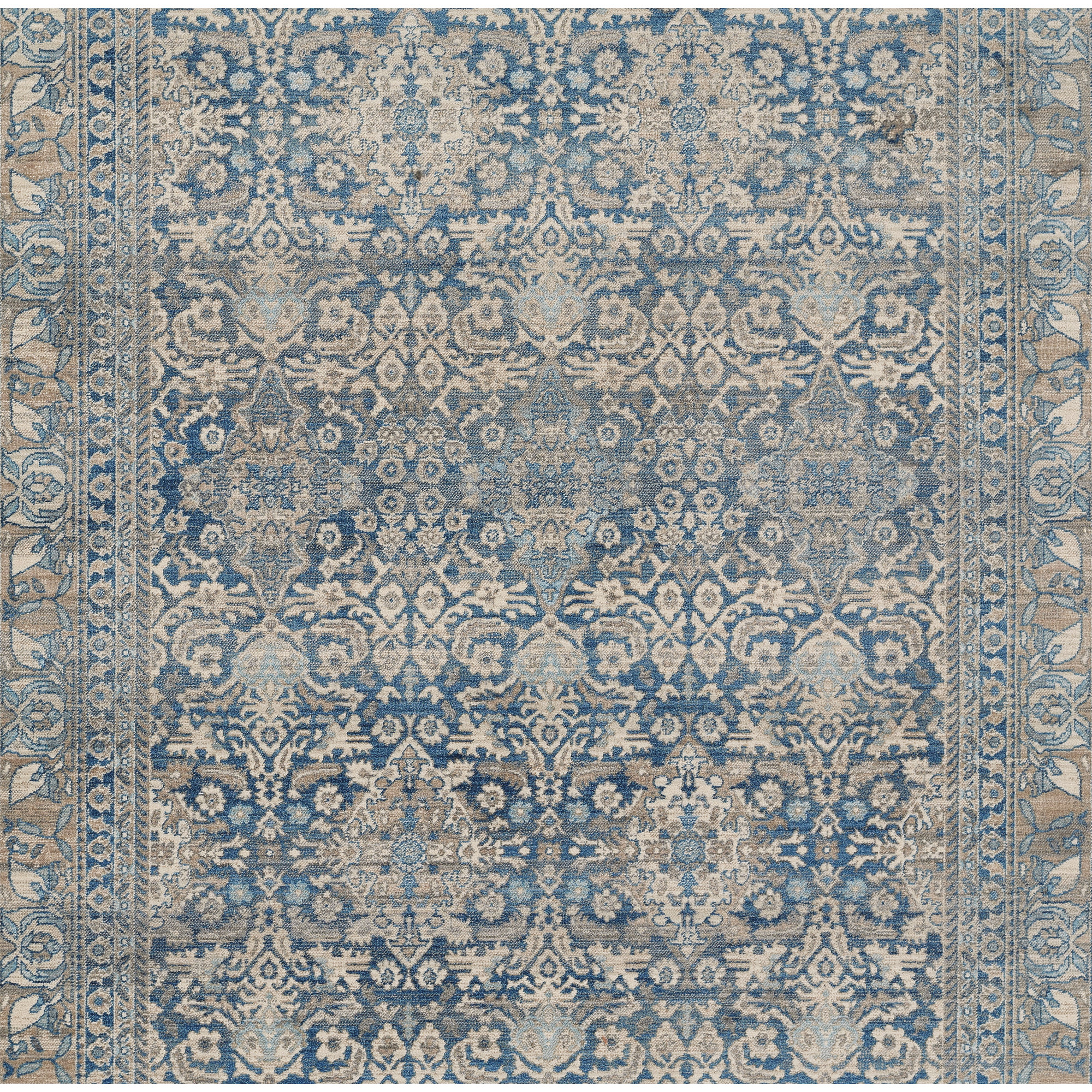Velay Blue/Gray Rug, Rectangle 2' x 3'