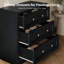 Buffet modulaire moderne Monos Eduarda avec deux tiroirs bas et un meuble de rangement à portes à charnières, noir-1683434465