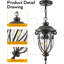 Luminaire suspendu d'extérieur câblé 17 po-100015628
